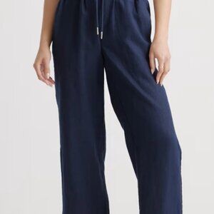 Quince 100% European Linen  Navy Wide Leg Pants